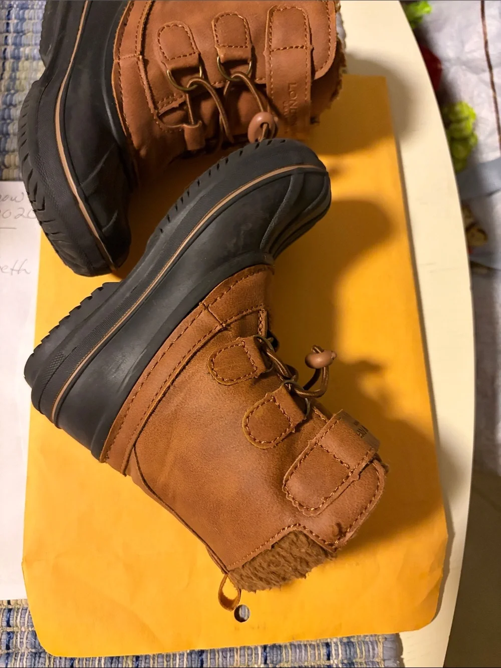 London Fog Kids Brown and Black Insulated Waterproof Snow Boots